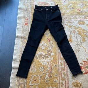 REDONE STRAIGHT/SKINNY HIGH WAISTED LEG BLACK JEANS SIZE 26